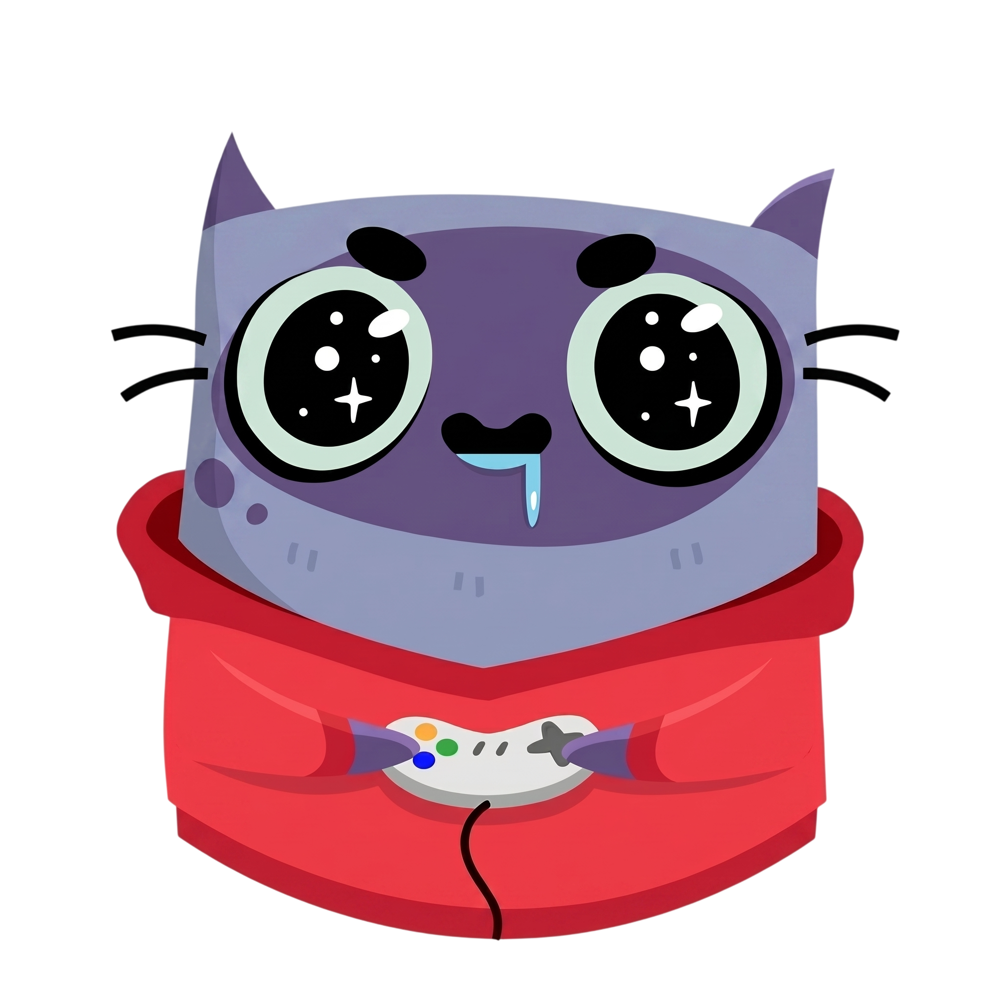 WASD CAT holding a game controller